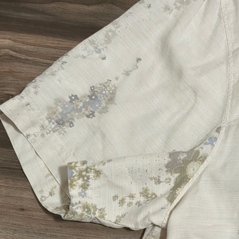 Tommy Bahama Shirt Mens XXL Cream Silk Floral Hawaiian Camp Button Up - Picture 8 of 15